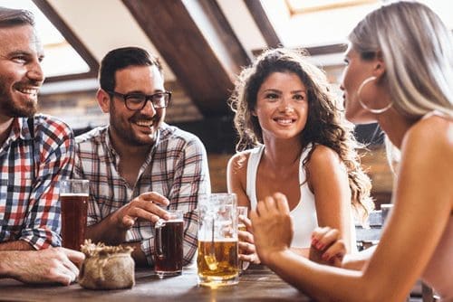 Young adults at a brewery