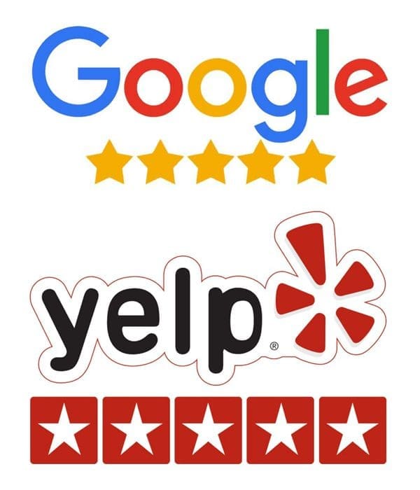 Google Yelp review logos for brand relevant email