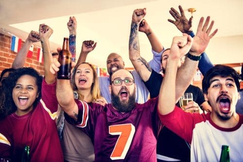 Football fans photo for sports bar post