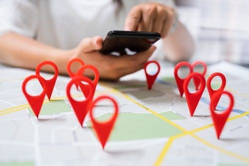 Mobile map image for the most important line post