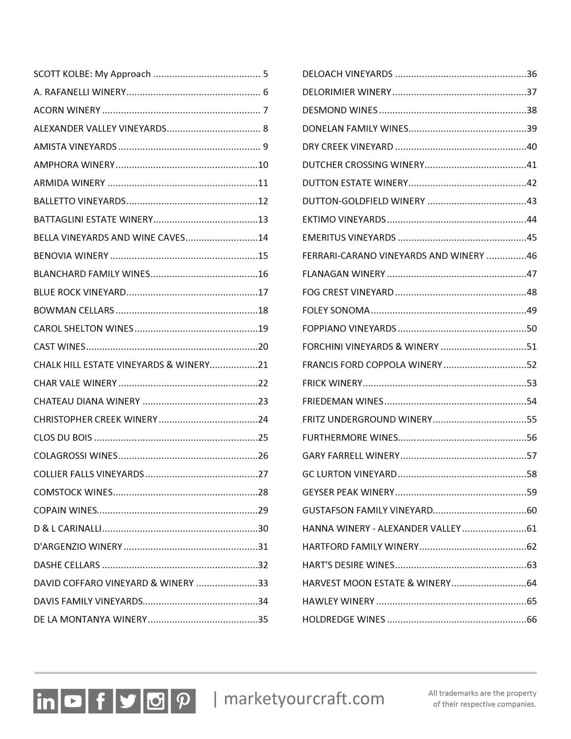 Wine Road Market Study Sample