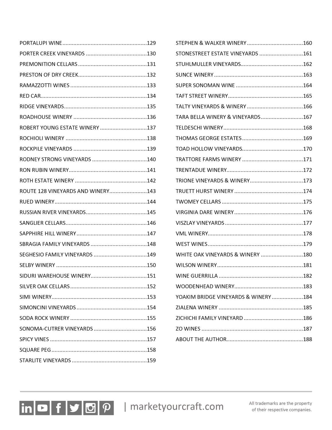Wine Road Market Study Sample