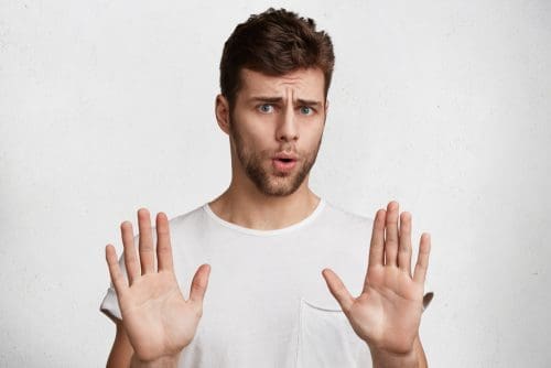 Man refusing communications photo for email best practices 2022 post