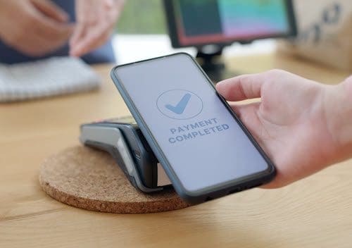 Tablet checkout receipt image for Facebook Page Likes post