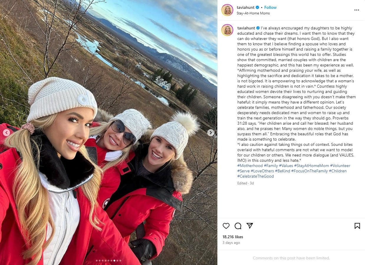 Tavia Hunt's response to Butker's commencement speech image for crisis communications post