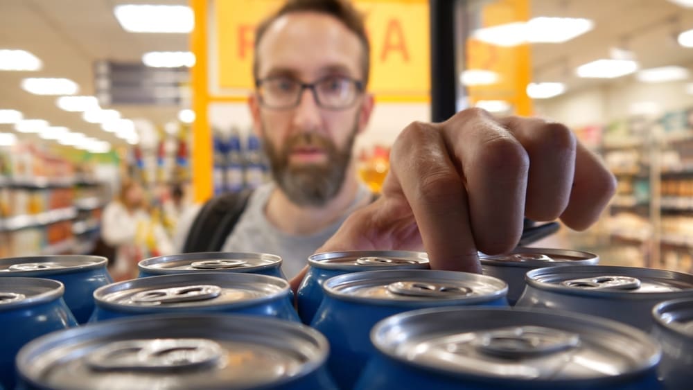 Customer picking out a beer from the shelf for LLMs.txt email